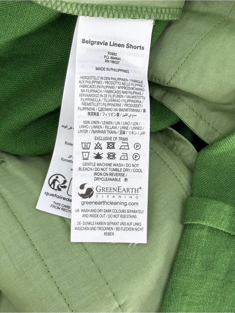 Boden Belgravia Linen Shorts Promenade Green 6" Inseam 12 Summer Preppy Tailored - Picture 7 of 9